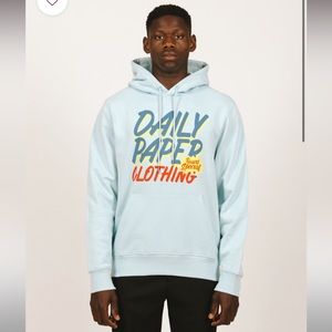 New Daily Paper Renary Hooded Pullover Sweatshirt in Cool Blue‎